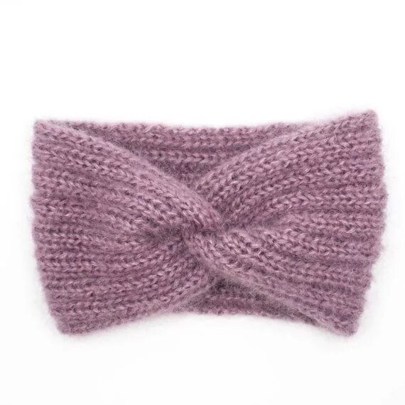 Повязка спицами с перехлестом схема Bandeau tricoté en mohair et soie, headband, tricot, croisé, effet turban, viole