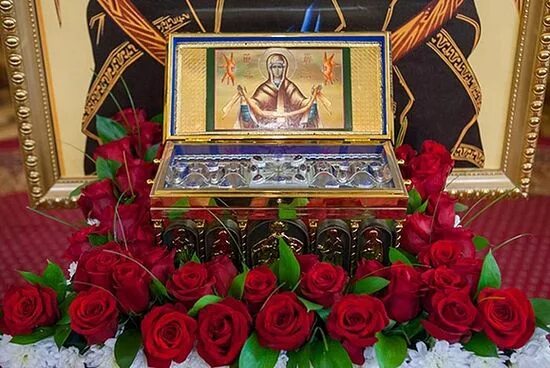 Пояс пресвятой богородицы картинки Reliquary with a portion of the Girdle of Holy Theotokos brought to Kazakhstan /