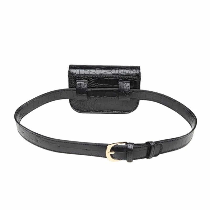 Поясные сумочки ✔ Женская сумка Vintage PU Leather Waist Bag Women Alligator Waist Bag Travel Be