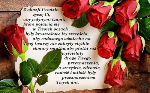 Поздравительная открытка с фото бесплатно Kartka Najpiękniejsze Życzenia Urodzinowe dla Ciebie Birthday wishes flowers, Ha