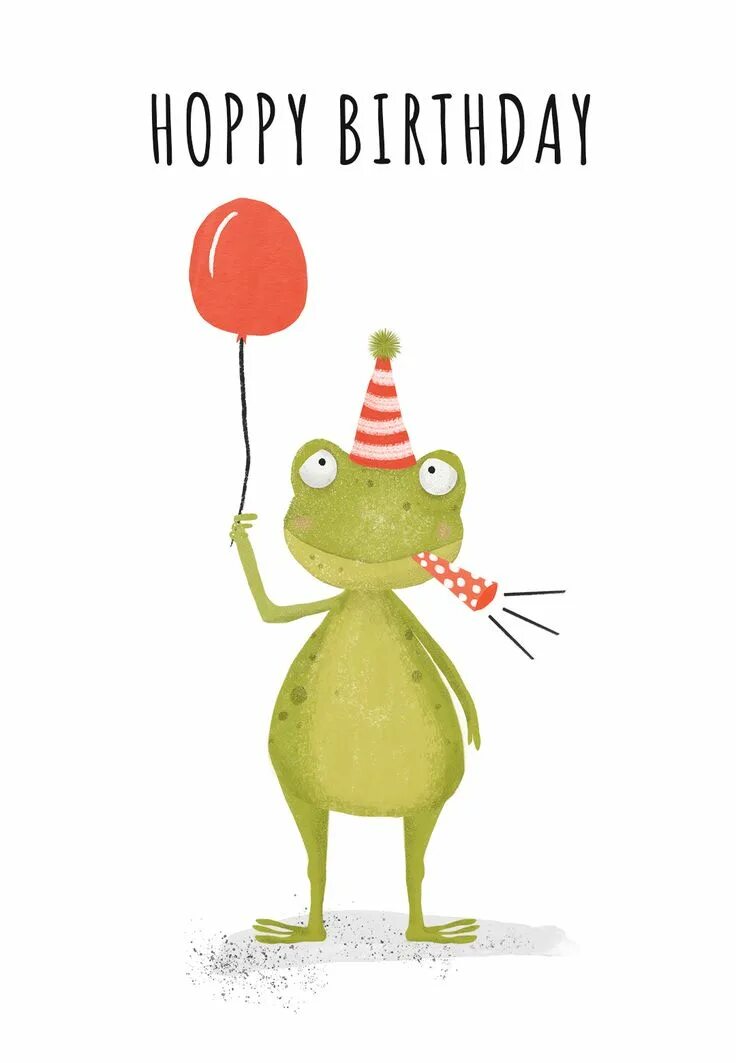 Поздравление с днем рождения девушке прикольные картинки Hoppy frog - Birthday Card (Free) Greetings Island Happy birthday illustration, 