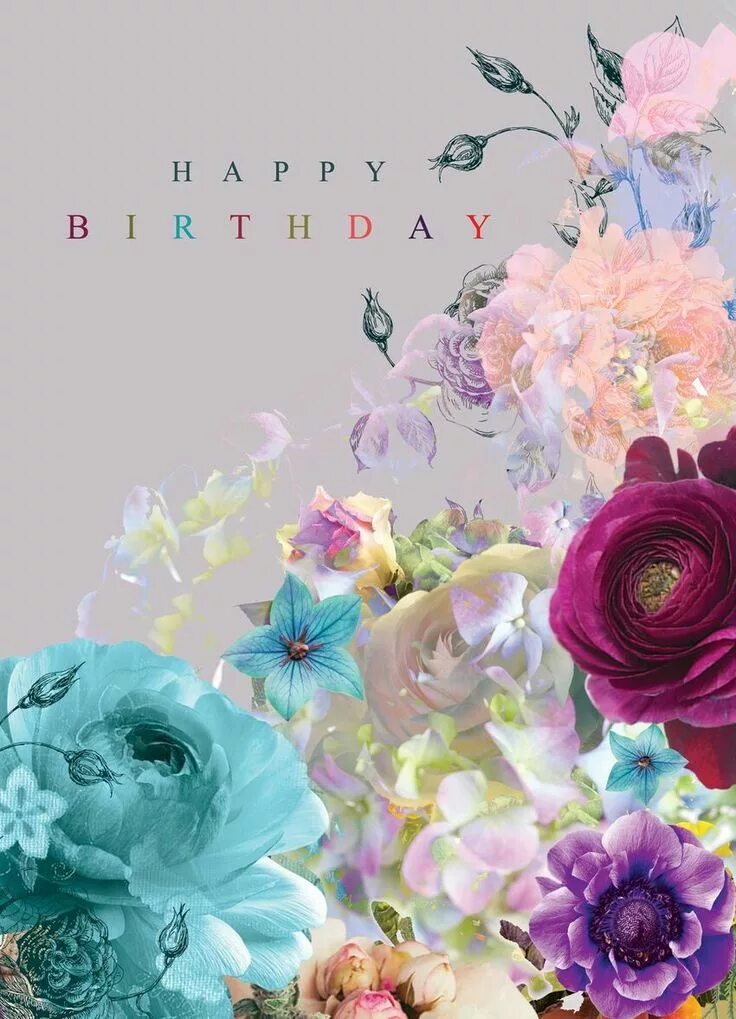 Поздравление с днем рождения женщине необычные картинки Pin by Iffat on Cards Happy birthday art, Happy birthday flower, Happy birthday 