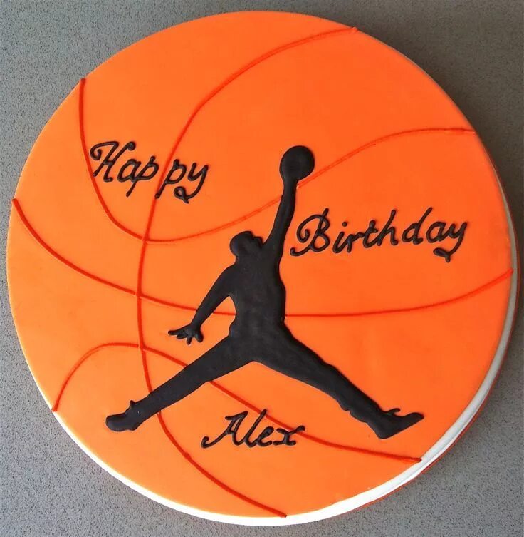 Поздравление с днем учителя картинки про баскетбол Basketball Birthday Cake with Air Jordan Design