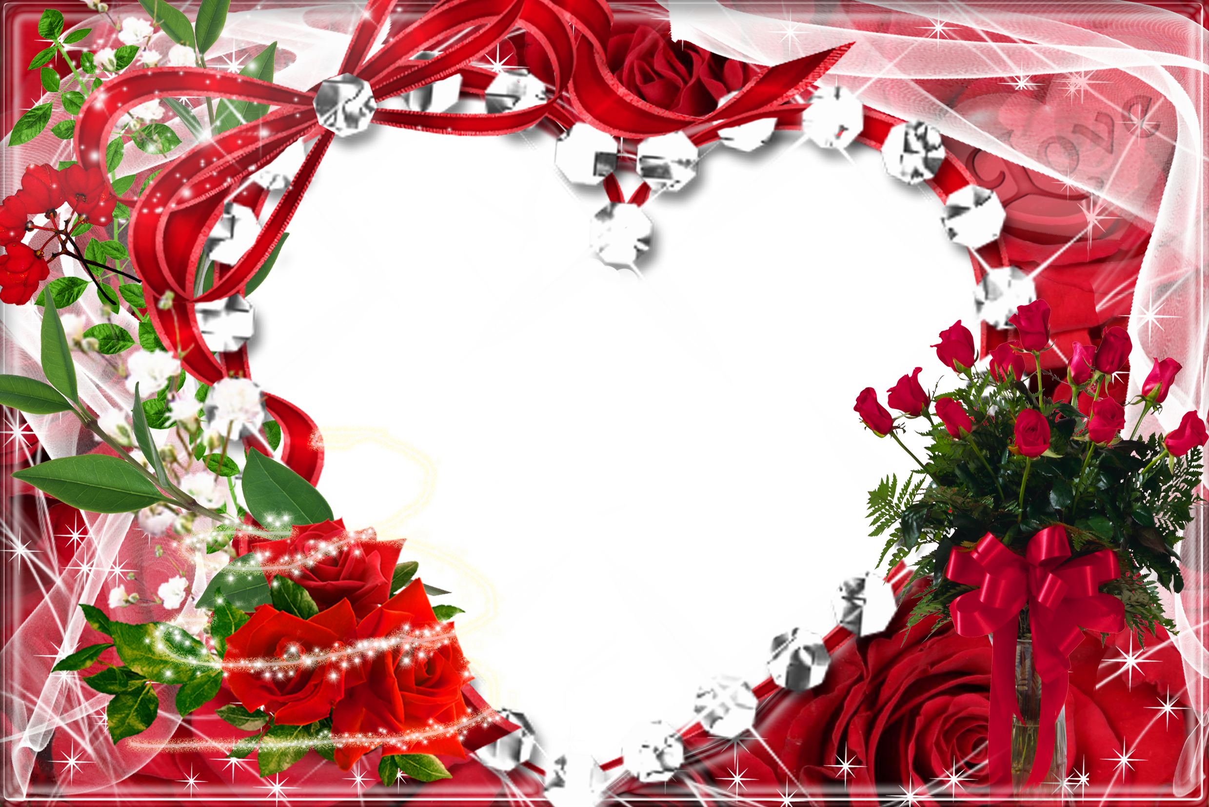 Поздравление вставить фото бесплатно Transparent Red Roses Frame Rose frame, Merry christmas photo frame, Christmas p