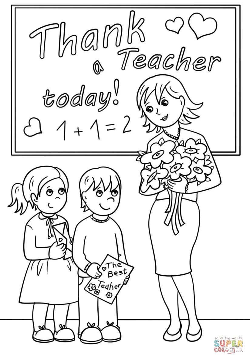 Поздравления с днем учителя картинки для раскрашивания Thank a Teacher Today in 2023 Teachers day drawing, Happy teachers day, Teacher 