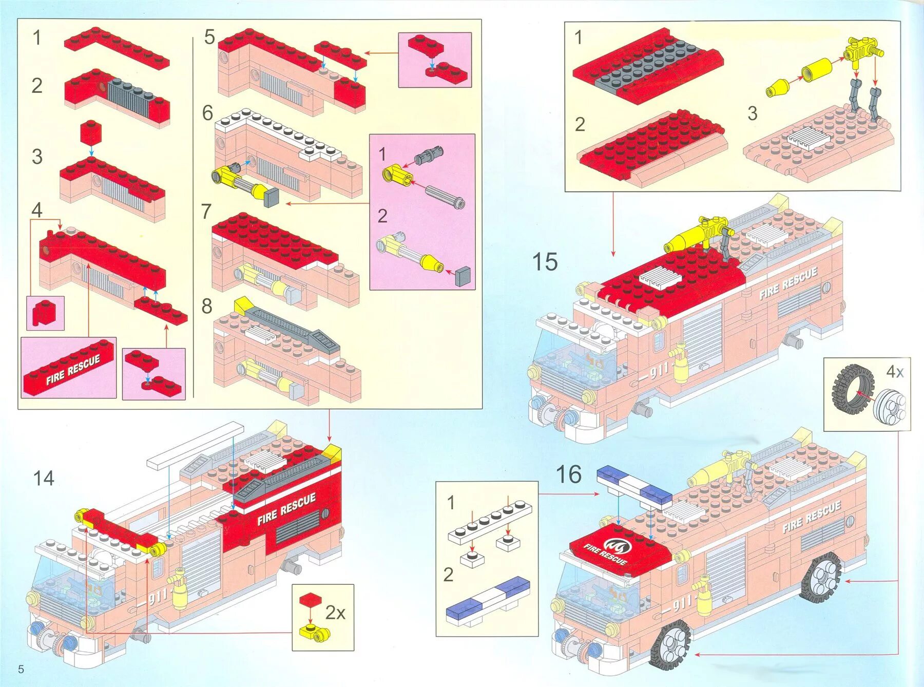 Пожарная машина инструкция сборки Инструкция по сборке конструктора Брик / Brick / Enlighten 911 - Мирамида Блог