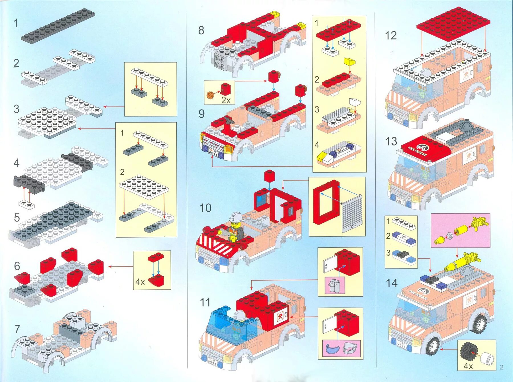 Пожарная машина инструкция сборки Инструкция по сборке конструктора Брик / Brick / Enlighten 911 - Мирамида Блог