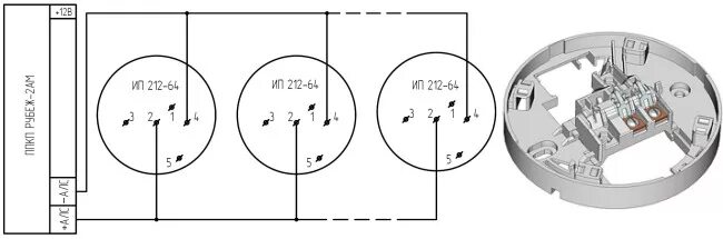 Пожарные датчики рубеж схема подключения Купить извещатель дымовой адресный ИП212-64 для подвесного потолка Рубеж в Казан