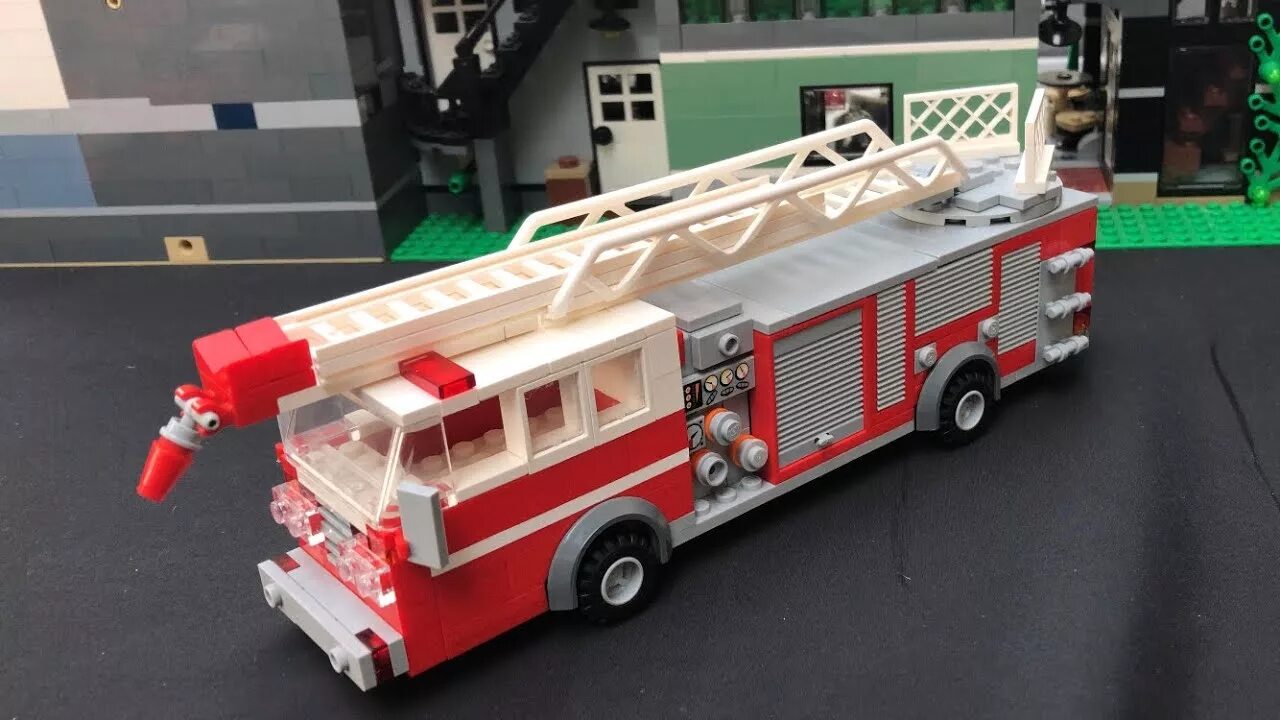 Пожарные самоделки Custom Lego fire ladder truck moc (truck 4) - YouTube