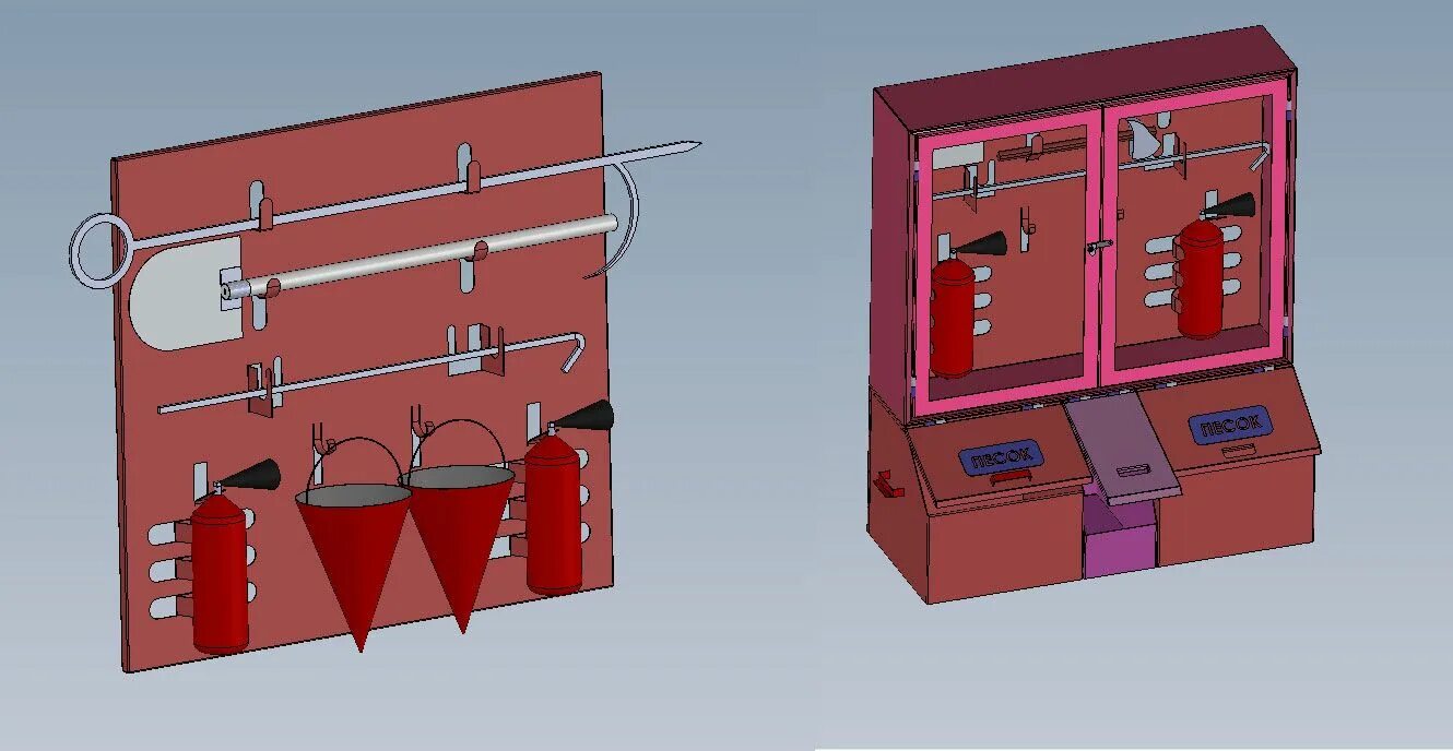 Пожарный щит комплектация фото Пожарный щит - Чертежи, 3D Модели, Проекты, Пожарные и охранные системы Decor, H