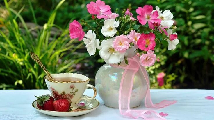 Пожелание доброе утро дочери красивые картинки Pin by Fatma Özbek on Çiçekler Good morning coffee gif, Tea, Flowers nature