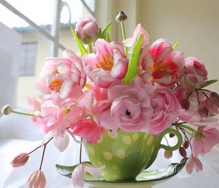 Пожелание доброго утра букеты цветов картинки Pin on Букет Flower arrangements, Pink flowers, Flowers