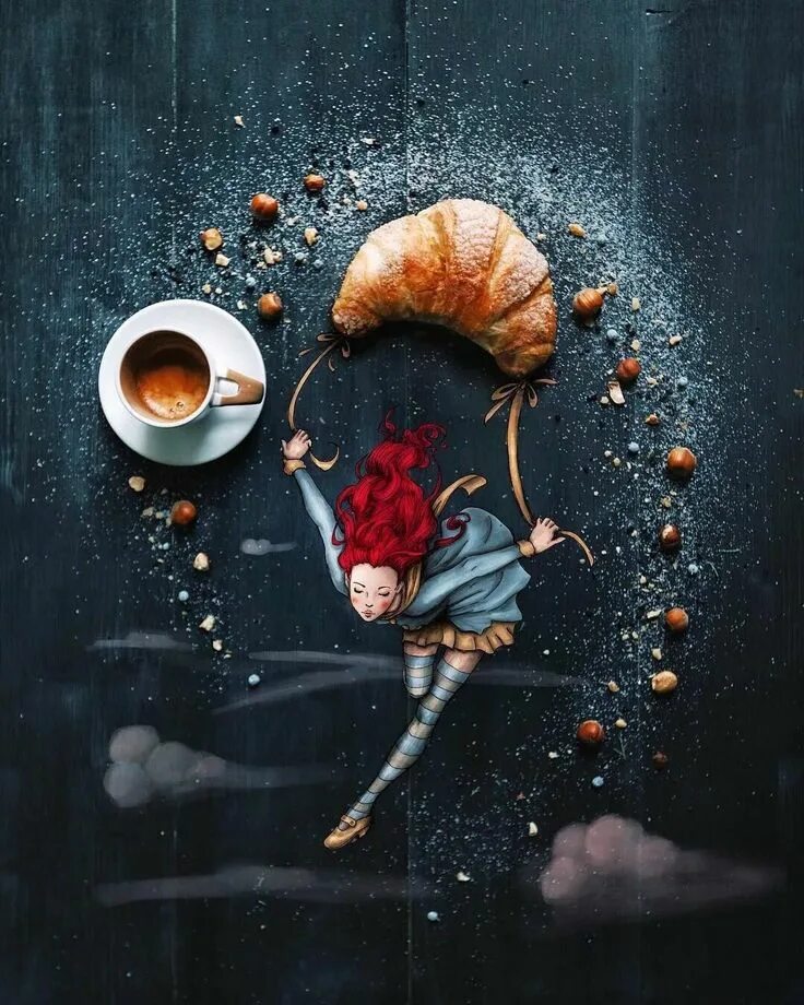 Пожелание доброго утра картинки необычные креативные Oksana Ivanik Art on Twitter Coffee art, Food art photography, Coffee love