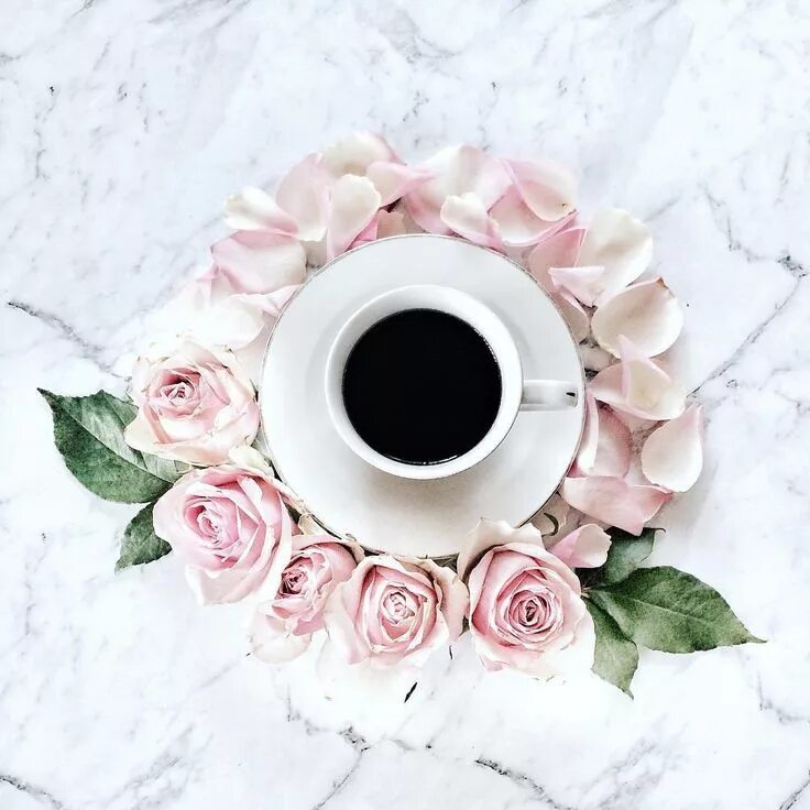 Пожелания с добрым утром маме в картинках Coffee & Pink Flowers Coffee flower, Coffee drinkers, Coffee art