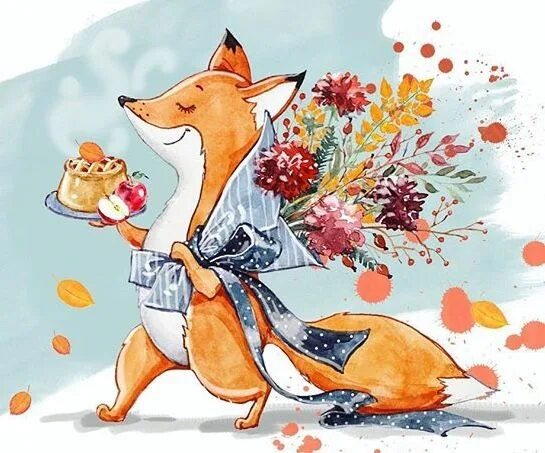 Пожелания с картинками лисичек добрые Pin by art love on raposas Fox illustration, Cute drawings, Fox art