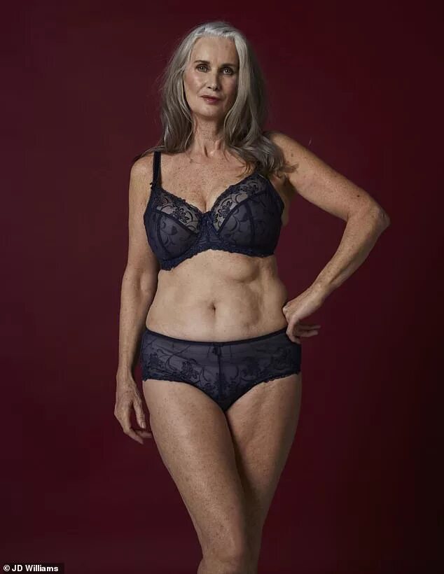 Пожилые в нижнем фото Model, 59, trips of for new untouched lingerie campaign ahead of Valentine's Day