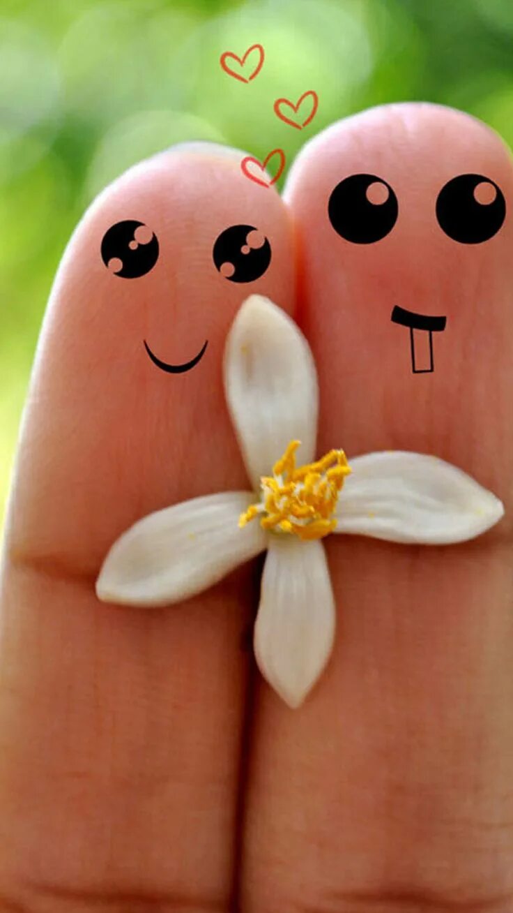 Позитивные картинки для девушки смешные Cute Love Cartoon Couple Fingers iPhone 6 Wallpaper Download iPhone Wallpapers, 