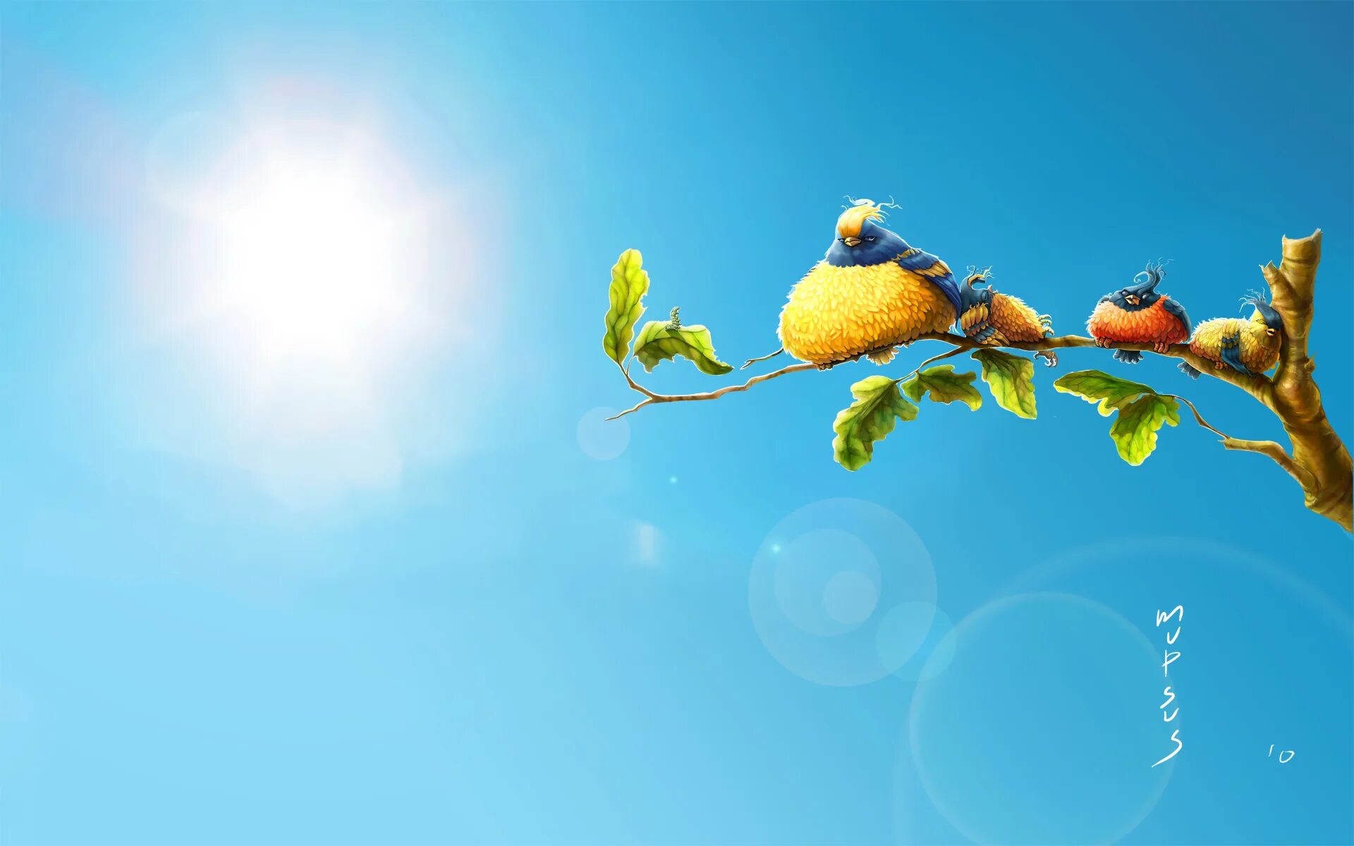 Позитивные картинки на рабочий экран Sun Birds - Wallpaper, High Definition, High Quality, Widescreen