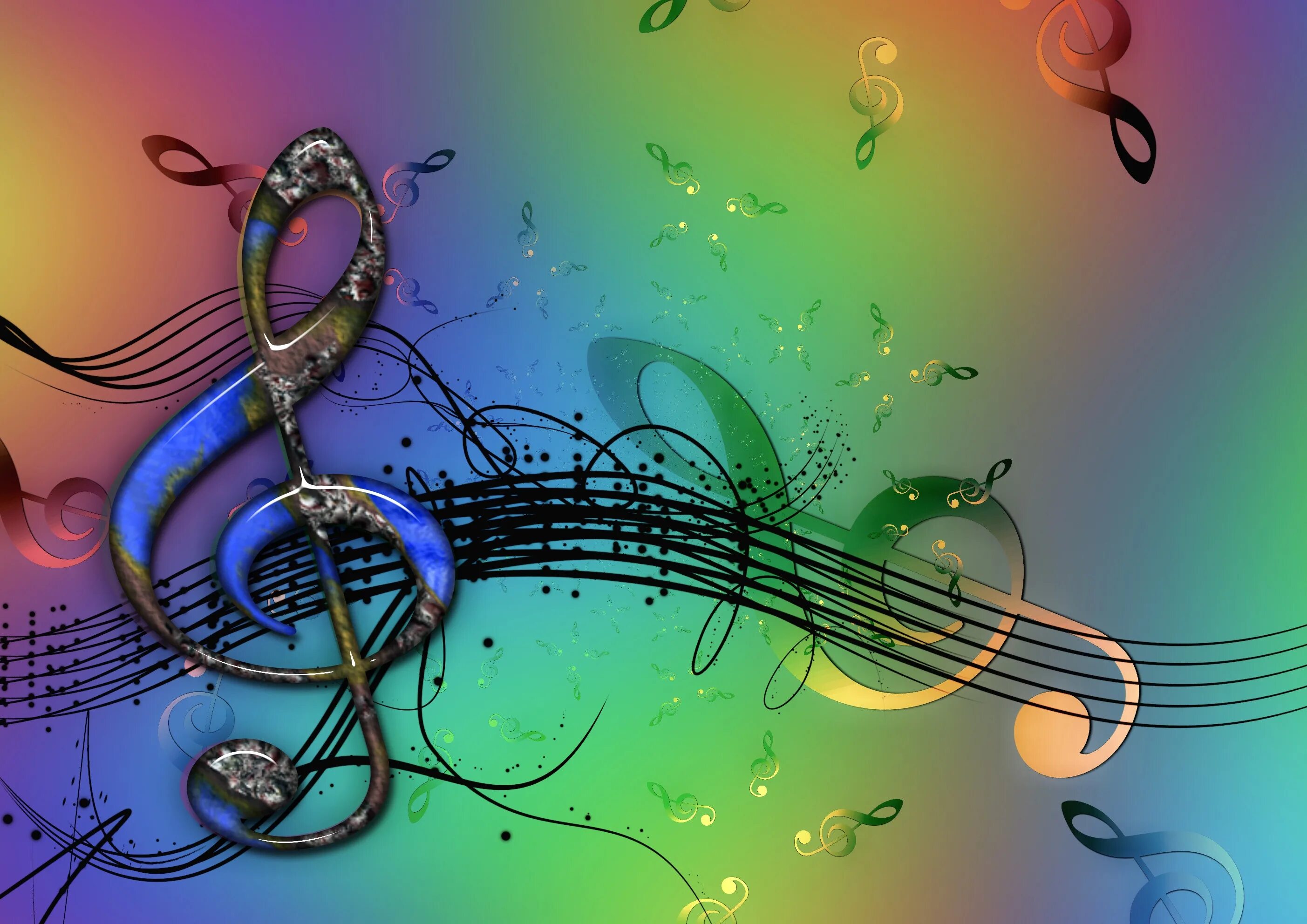 Позитивные музыкальные картинки Music treble clef free image download