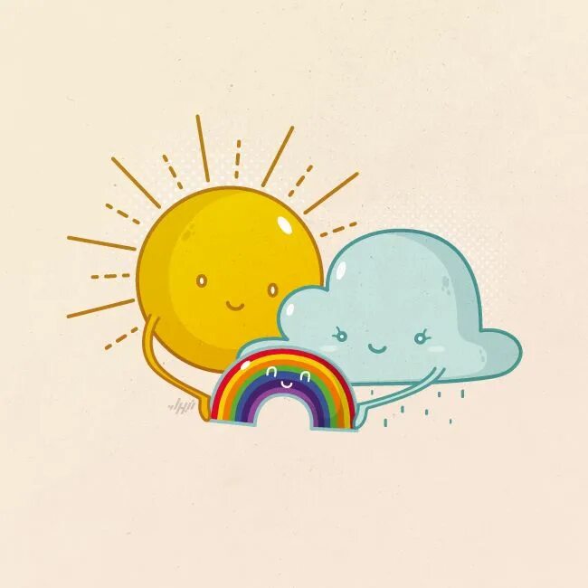 Позитивные рисованные картинки rainbows Funny illustration, Cute illustration, Cute drawings