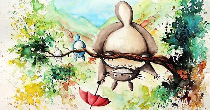 Позитивные рисованные картинки Studio Ghibli Inspired Watercolor Paintings By Louise Terrier (14 Pics) Ghibli a