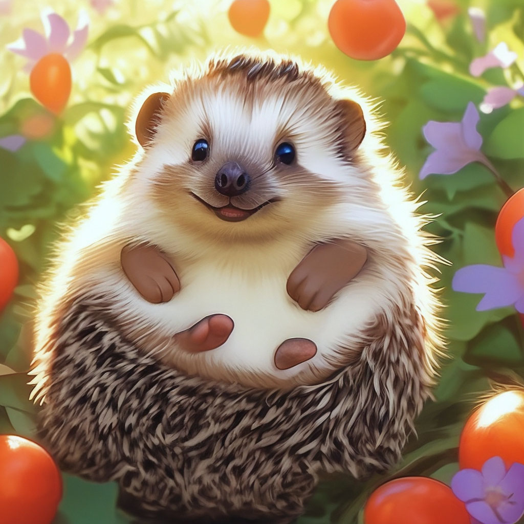 Позитивный ежик картинки "Good hedgehog, positive morning, ." - image created in Shedevrum