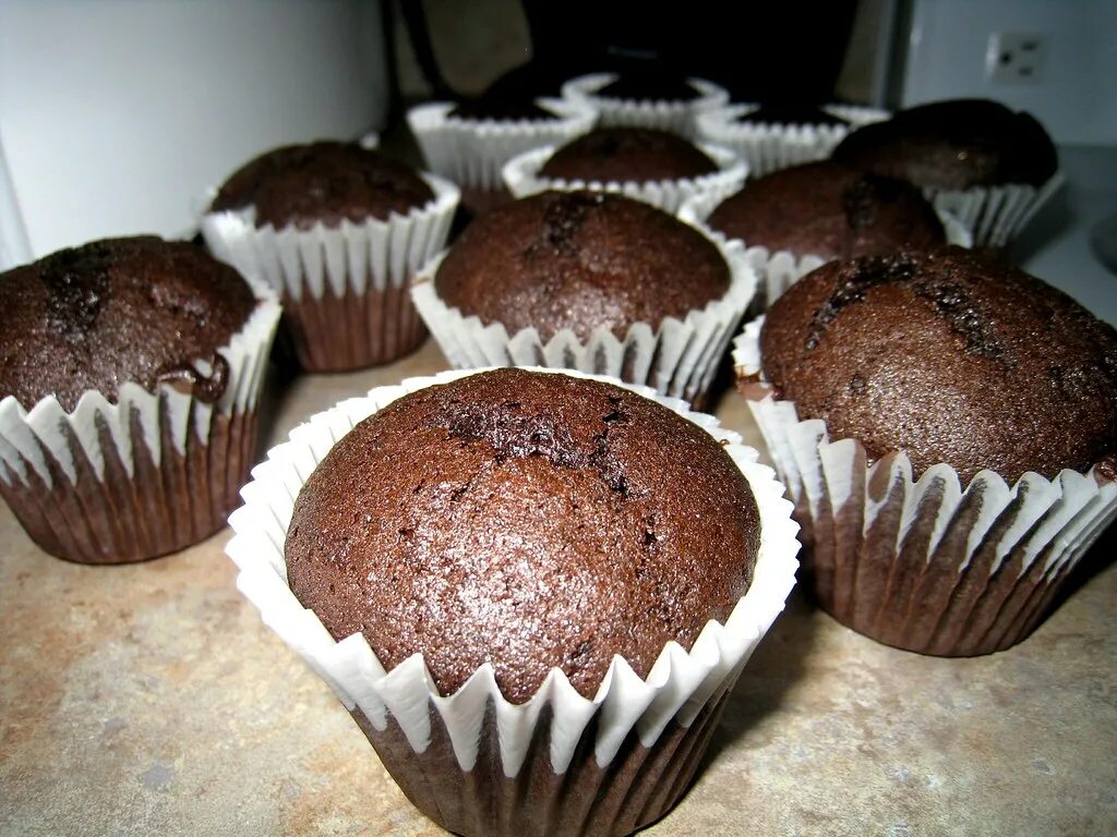 Пп кекс в духовке с фото Muffins Muffins double-chocolat. Rémi Menegon Flickr