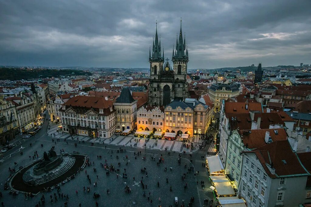 Прага достопримечательности фото Old Town Square, Prague Overlook from Prague Astronomical . Flickr