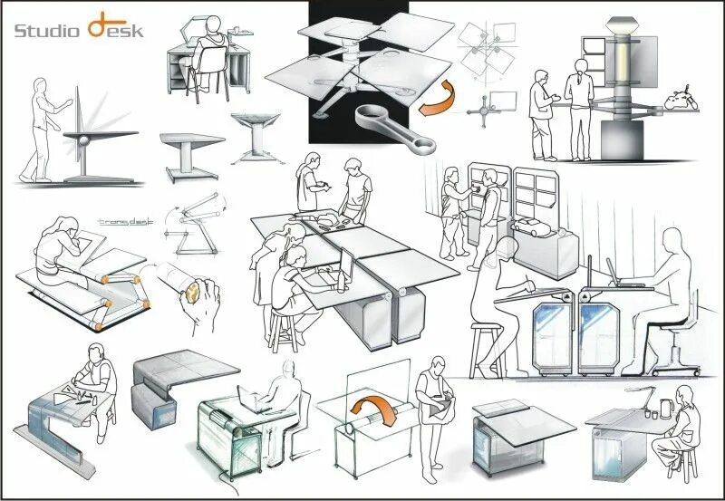 Практическая работа разработка дизайн проекта изделия Studio Desk Storyboard design, Industrial design sketch, Sketch design