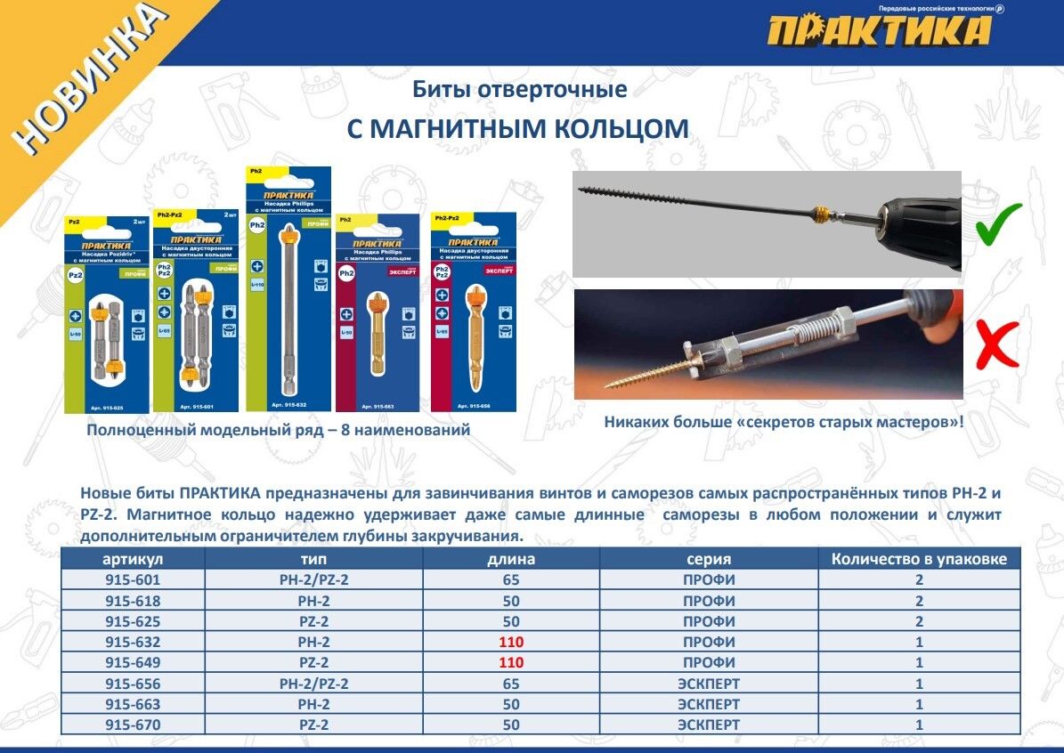 Практика оснастка Бита ПРАКТИКА 395033282, 50 мм - купить по низким ценам в интернет-магазине OZON