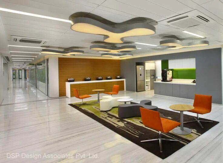 Практика современного дизайна Microsoft - Gurgaon Offices Office Snapshots Office lounge design, Corporate off