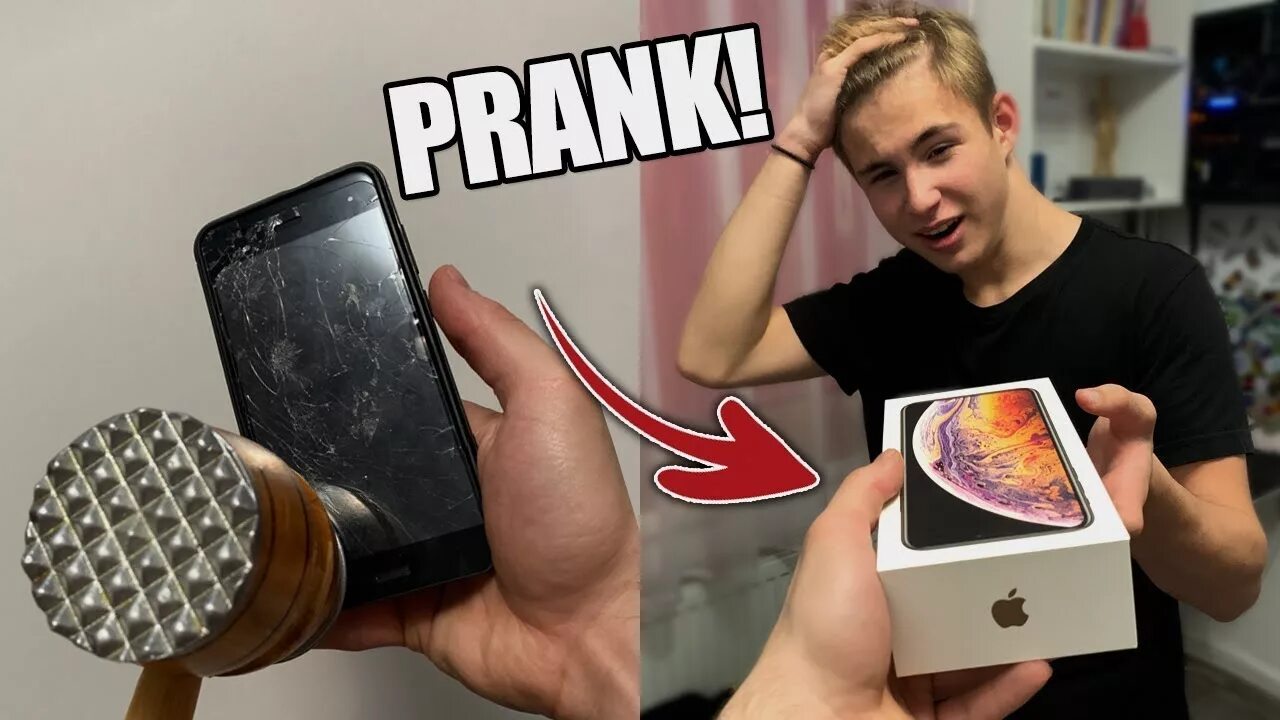 Пранк фото рука PRANK! I-AM SPART TELEFONUL ȘI I-AM DAT NOUL IPHONE XS MAX! - YouTube