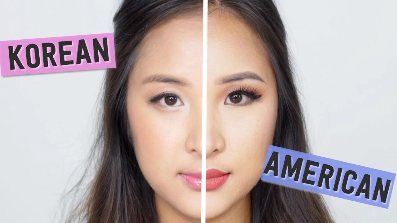 Правила корейского макияжа KOREAN vs AMERICAN Makeup Tranformation - YouTube