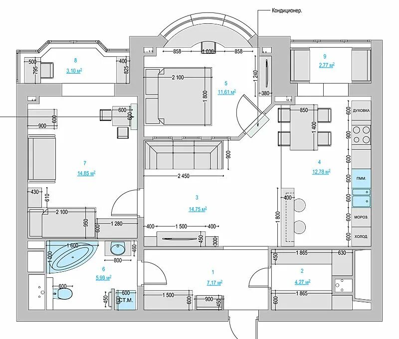 Правила планировки квартиры Примеры планировки квартир фото - DelaDom.ru