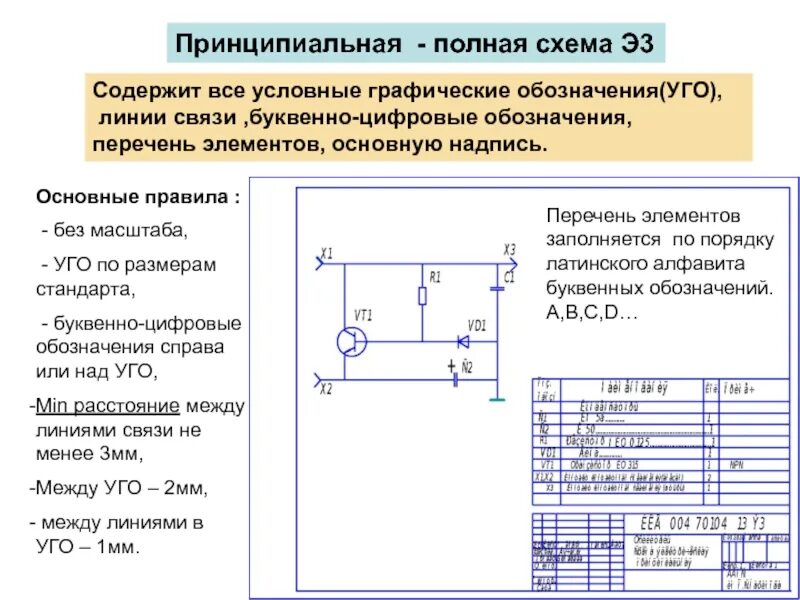 Правила выполнения электрических схем ескд Сведения принципиальная