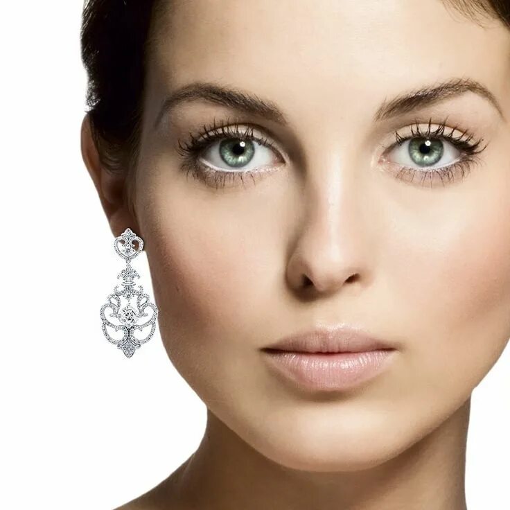 Правильная форма бровей фото Sterling Silver CZ Art Deco Filigree Dangle Chandelier Earrings Face shape conto