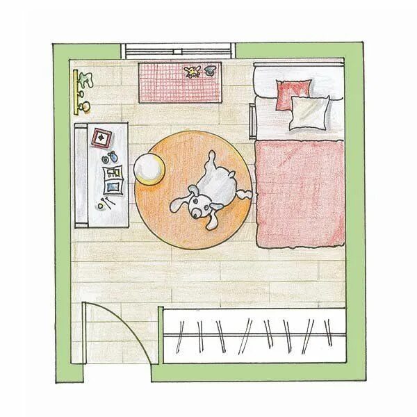 Правильная планировка детской комнаты Pin en Floorplans