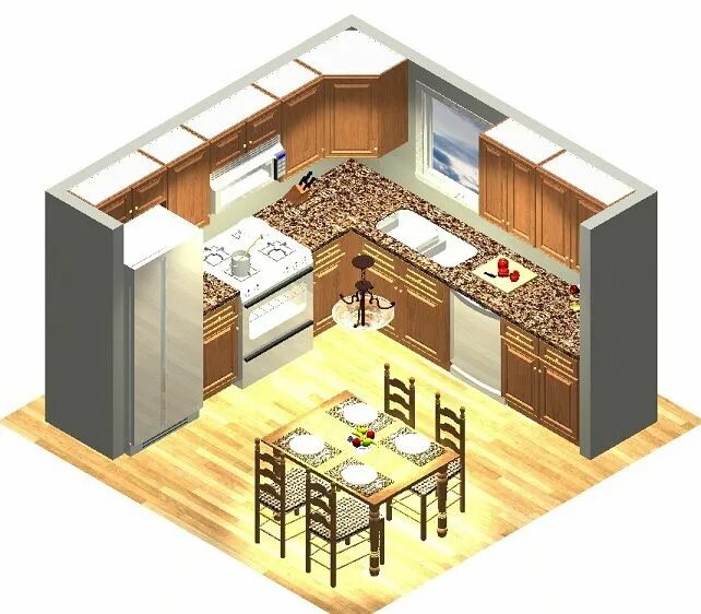 Правильная планировка кухни в частном доме 10x10 Kitchen Cabinets - 10x10 Kitchen - The RTA Store Small kitchen layouts, Ki