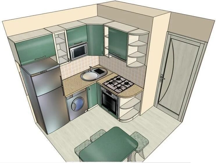 Правильная планировка маленькой кухни Проектирование и сборка кухни 6 кв. м своими руками (25 фото)