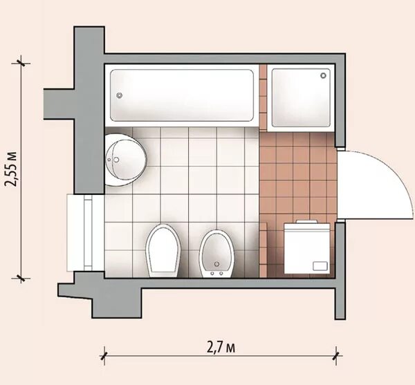 Правильная планировка ванной комнаты Акриловая ванна Radomir Уэльс 170x75: купить в Москве.