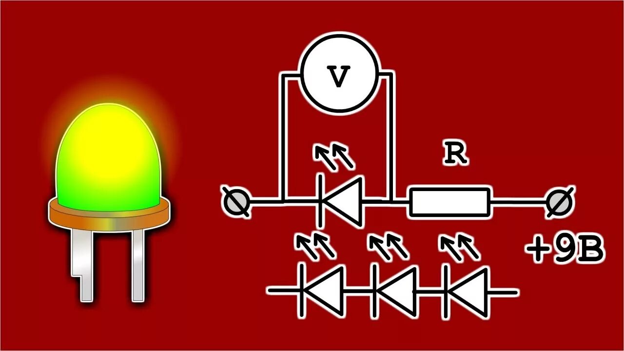Правильная полярность подключения светодиода Напряжение Для Светодиода Как Определить ? - YouTube