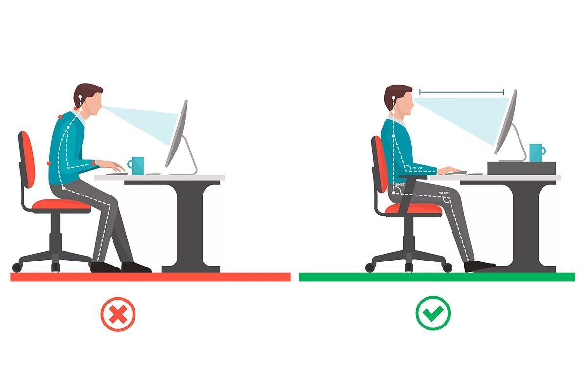 Правильная посадка фото Как сидеть за компьютером правильно? Советы и рекомендации