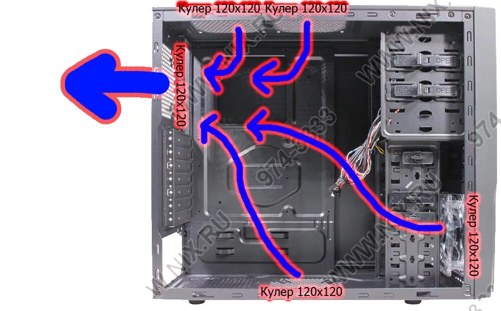 Правильная установка вентиляторов в корпус пк схема Форумы / Hardware / Системы охлаждения / Вопрос по охлаждению, 5 кулеров :: Ruba