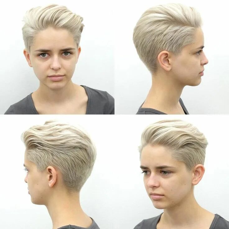 Правильная женская стрижка Pin on hair Platinum blonde pixie, Short hair styles, Super short hair