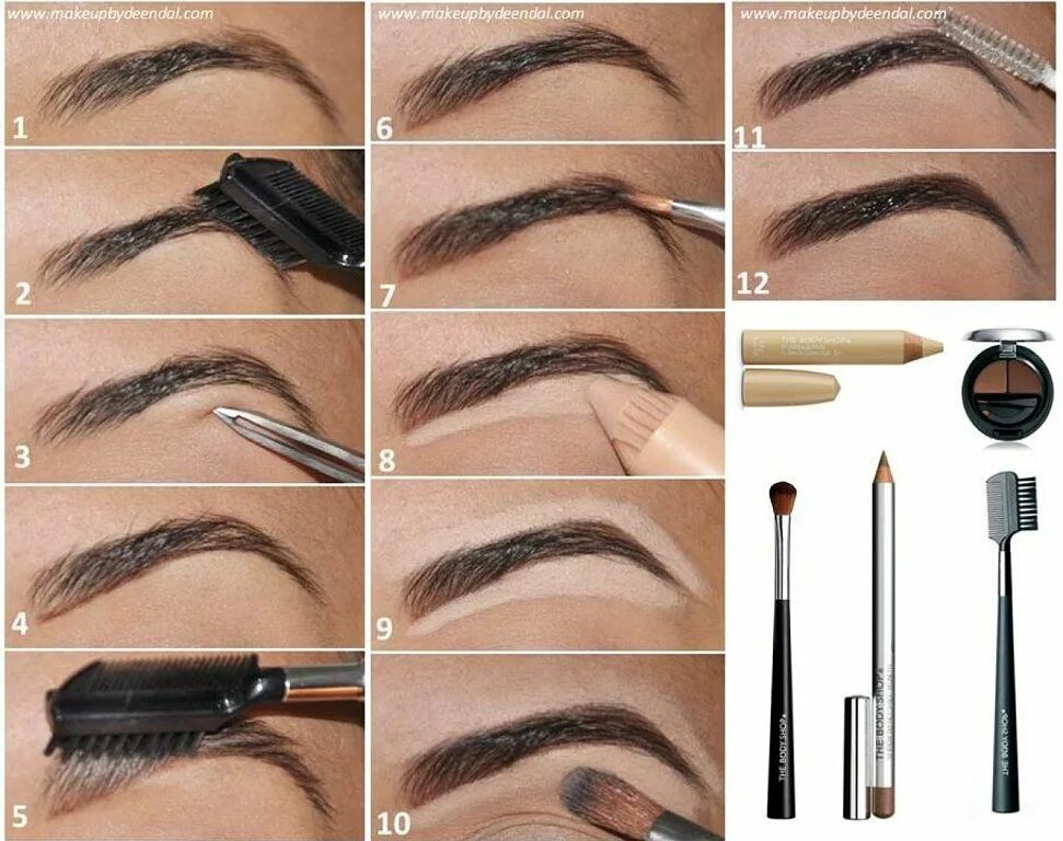 Правильно красить брови карандашом фото Encuentra la forma de cejas ideal para tu tipo de rostro Perfect eyebrows, Eyebr