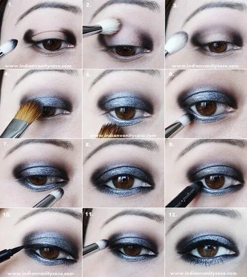 Правильно сделать макияж пошагово grey makeup Conseil maquillage yeux, Maquillage yeux gris, Maquillage yeux