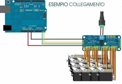 Правильное подключение 6 сервомоторов Modulo espansione PWM Servo Drive 16 canali I2C con PCA9685 12-bit Arduino Robot