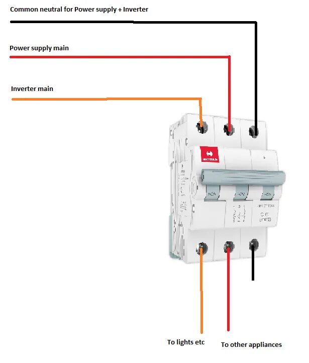 Правильное подключение автомата сверху или снизу electrical - Can I connect a power supply main (SPH) and inverter main (SPH) wit