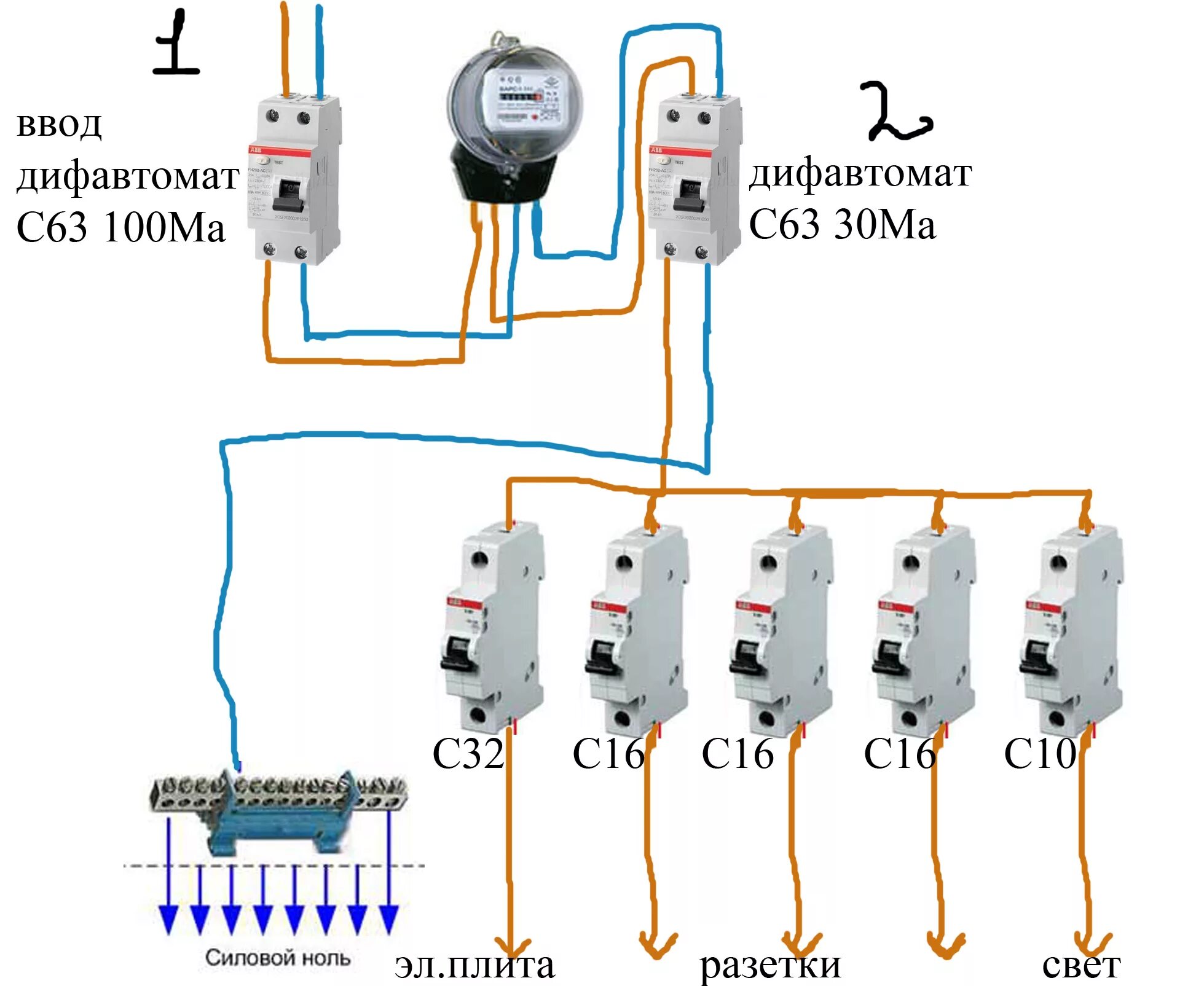 Правильное подключение диф Замена автоматов в квартире
