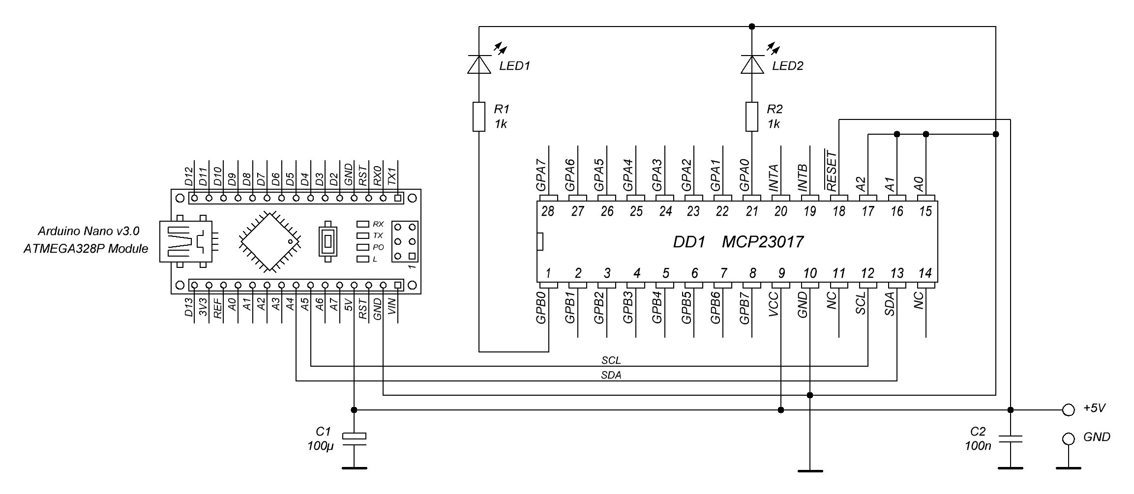 Правильное подключение еепром 93с66 KN34PC - MCP23017 Arduino library